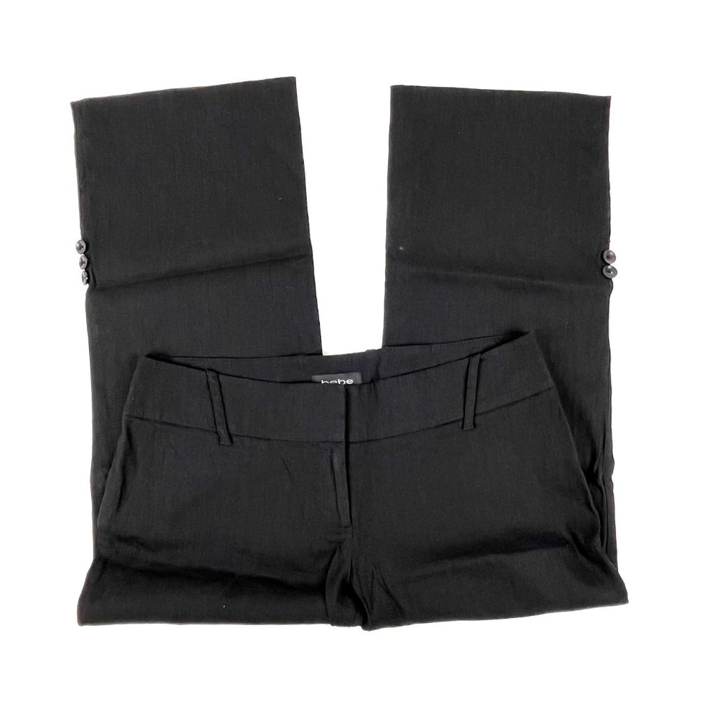 Bebe Linen-Blend Capri Pants Black Sz. 8